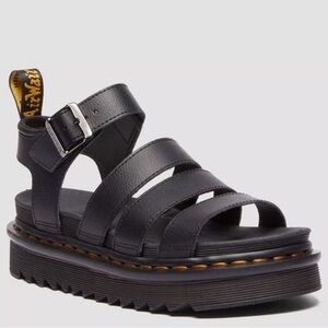 Dr. Martens Black Vegan Leather Gladiator Platform Sandal